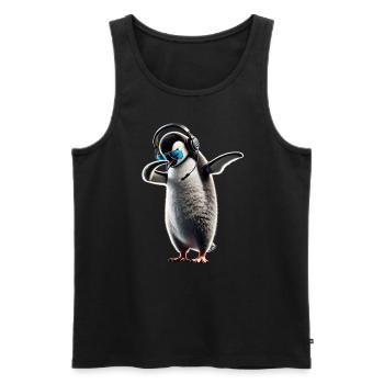 Lustiger Dabbing Pinguin Tanzen Tierliebhaber Dab - Männer Premium Bio Tank Top - Schwarz - Vorne - AI Model Male 178 light (178cm)