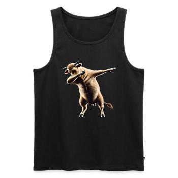Funny Dabbing Cow Dancing Animal Lover Dab Animals - Men's Premium Organic Tank Top - black - Front - AI Model Male 178 light (178cm)
