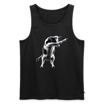 Funny Dabbing Cow Dancing Animal Lover Dab Animals - Men's Premium Organic Tank Top - black - Front - AI Model Male 178 light (178cm)