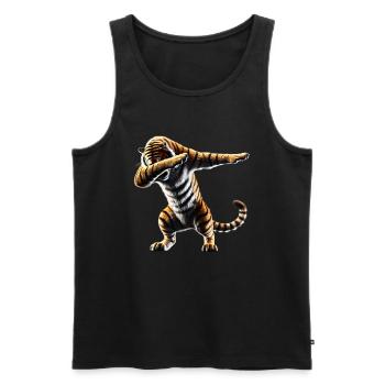 drôle dabbing tigre faune amoureux des animaux - Débardeur bio Premium Homme - noir - Devant - Michal (187cm)