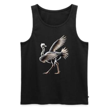 Lustiges Dabbing Straus Vogel Tierliebhaber Strauß - Männer Premium Bio Tank Top - Schwarz - Vorne - Michal (187cm)