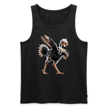 Lustiges Dabbing Straus Vogel Tierliebhaber Strauß - Männer Premium Bio Tank Top - Schwarz - Vorne - Michal (187cm)