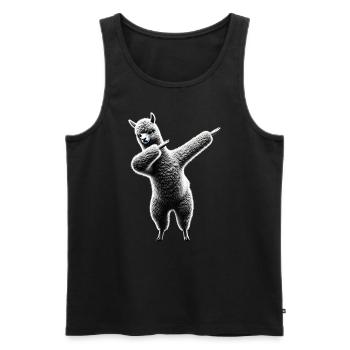 Drôle Dabbing Alpaga Lama Amoureux des animaux Safari - Débardeur bio Premium Homme - noir - Devant - Michal (187cm)