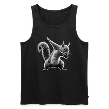 Funny Dabbing Squirrel Animal Lover Animals - Men's Premium Organic Tank Top - black - Front - Michal (187cm)