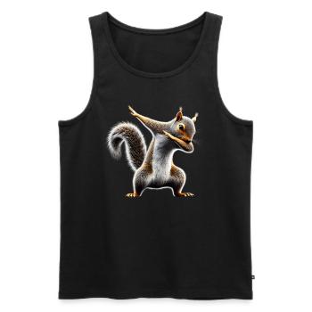 Funny Dabbing Squirrel Animal Lover Animals - Men's Premium Organic Tank Top - black - Front - Michal (187cm)