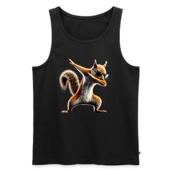 Drôle Dabbing Écureuil Amoureux des animaux Animaux - Débardeur bio Premium Homme - noir - Devant - Michal (187cm)