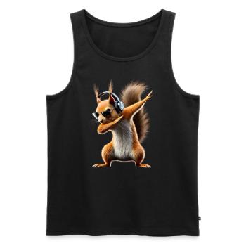 Funny Dabbing Squirrel Animal Lover Animals - Men's Premium Organic Tank Top - black - Front - Michal (187cm)