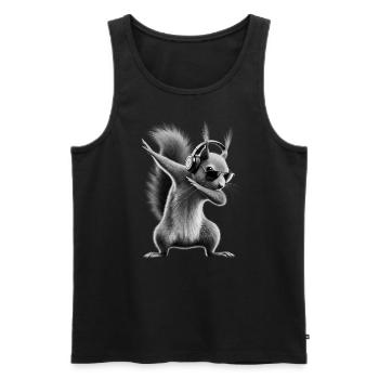 Funny Dabbing Squirrel Animal Lover Animals - Men's Premium Organic Tank Top - black - Front - Michal (187cm)