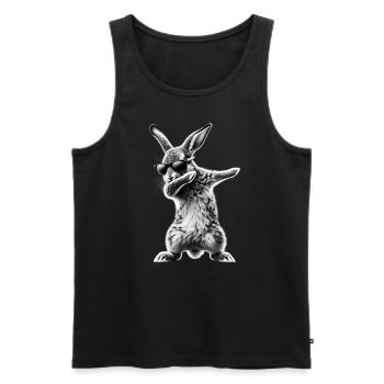 Funny Dabbing Rabbit Animal Lover Animals - Men's Premium Organic Tank Top - black - Front - Michal (187cm)