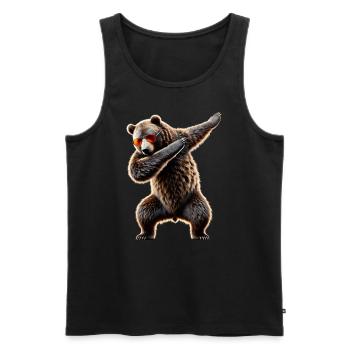 Drôle Dabbing Ours Amoureux des animaux Zoo Ours Animal - Débardeur bio Premium Homme - noir - Devant - Michal (187cm)