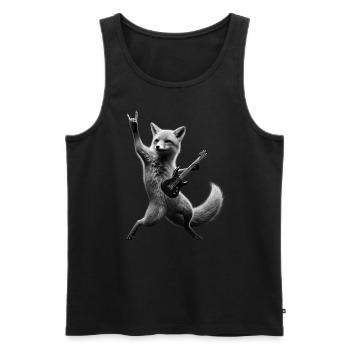 Lustiges Rock Gitarre Fuchs Musik Tierliebhaber - Männer Premium Bio Tank Top - Schwarz - Vorne - AI Model Male 178 light (178cm)