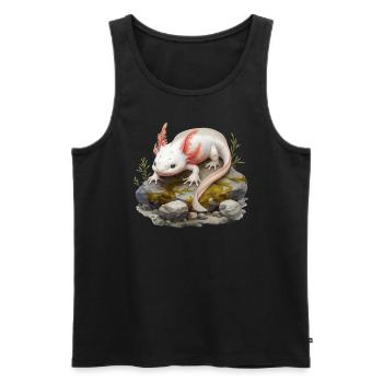 Axolotl Motif Tail Lurch Animal Lover Headphones - Men's Premium Organic Tank Top - black - Front - Michal (187cm)
