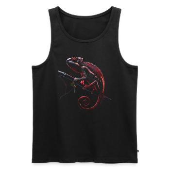 Chamäleon Motiv Tier Tierliebhaber Reptilien Echse - Männer Premium Bio Tank Top - Schwarz - Vorne - AI Model Male 178 light (178cm)