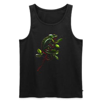 Chamäleon Motiv Tier Tierliebhaber Reptilien Echse - Männer Premium Bio Tank Top - Schwarz - Vorne - AI Model Male 178 light (178cm)