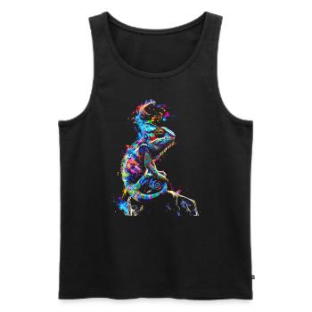 Chamäleon Motiv Tier Tierliebhaber Reptilien Echse - Männer Premium Bio Tank Top - Schwarz - Vorne - AI Model Male 178 light (178cm)