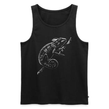 Chamäleon Motiv Tier Tierliebhaber Reptilien Echse - Männer Premium Bio Tank Top - Schwarz - Vorne - AI Model Male 178 light (178cm)