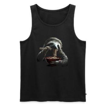 Funny Sloth Art Animal Sloth Ramen Noodle - Men's Premium Organic Tank Top - black - Front - AI Model Male 178 light (178cm)
