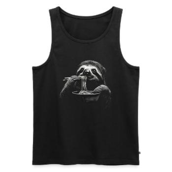 Funny Sloth Art Animal Sloth Ramen Noodle - Men's Premium Organic Tank Top - black - Front - AI Model Male 178 light (178cm)
