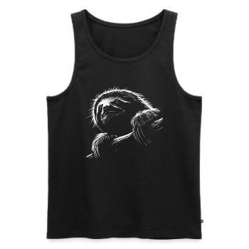 Drôle paresseux Art Animal paresseux animaux animaux sauvages - Débardeur bio Premium Homme - noir - Devant - AI Model Male 178 light (178cm)