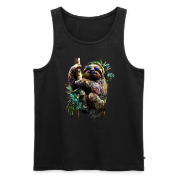 Funny Sloth Art Animal Sloth Wildlife Animals - Men's Premium Organic Tank Top - black - Front - AI Model Male 178 light (178cm)