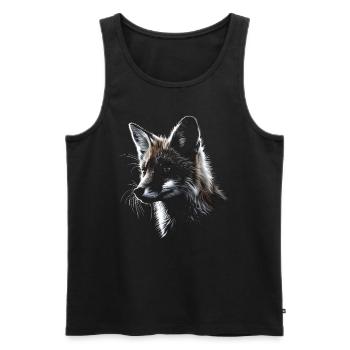 Lustiges Fuchs Fox Kunst Tier Natur Wildtier Tiere - Männer Premium Bio Tank Top - Schwarz - Vorne - Michal (187cm)