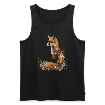 Lustiges Fuchs Fox Kunst Tier Natur Wildtier Tiere - Männer Premium Bio Tank Top - Schwarz - Vorne - Michal (187cm)