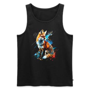 Lustiges Fuchs Fox Kunst Tier Natur Wildtier Tiere - Männer Premium Bio Tank Top - Schwarz - Vorne - Michal (187cm)