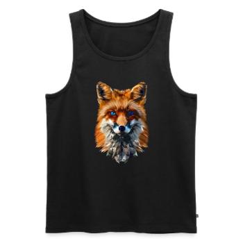 Lustiges Fuchs Fox Kunst Tier Natur Wildtier Tiere - Männer Premium Bio Tank Top - Schwarz - Vorne - Michal (187cm)