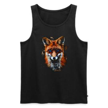 Lustiges Fuchs Fox Kunst Tier Natur Wildtier Tiere - Männer Premium Bio Tank Top - Schwarz - Vorne - Michal (187cm)
