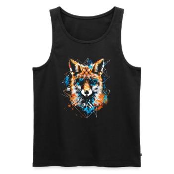 Lustiges Fuchs Fox Kunst Tier Natur Wildtier Tiere - Männer Premium Bio Tank Top - Schwarz - Vorne - Michal (187cm)