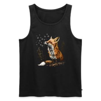 Drôle Renard Renard Art Animal Nature Animaux Animaux Sauvages - Débardeur bio Premium Homme - noir - Devant - Michal (187cm)