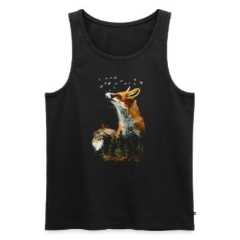 Drôle Renard Renard Art Animal Nature Animaux Animaux Sauvages - Débardeur bio Premium Homme - noir - Devant - Michal (187cm)