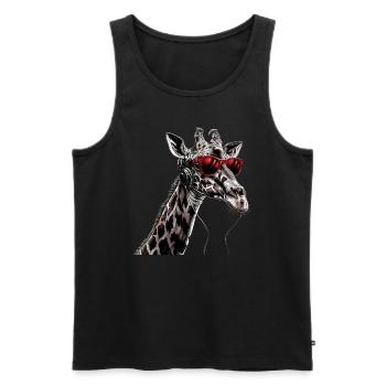 Girafe motif animal animal amoureux des écouteurs Art - Débardeur bio Premium Homme - noir - Devant - Michal (187cm)