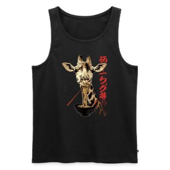 Girafe Safari Manga Ramen Nouille Chien Anime Art - Débardeur bio Premium Homme - noir - Devant - Michal (187cm)