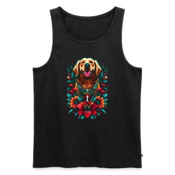 Lustige Golden Retriever Hund Kunst Hundebesitzer - Männer Premium Bio Tank Top - Schwarz - Vorne - Michal (187cm)