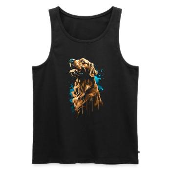Lustige Golden Retriever Hund Kunst Hundebesitzer - Männer Premium Bio Tank Top - Schwarz - Vorne - Michal (187cm)