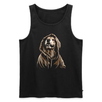 Lustige Golden Retriever Hund Kunst Hundebesitzer - Männer Premium Bio Tank Top - Schwarz - Vorne - Michal (187cm)