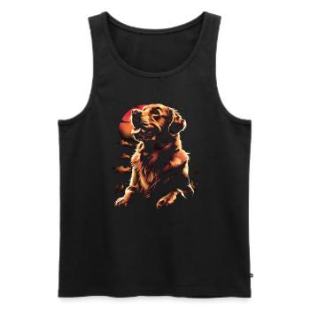 Lustige Golden Retriever Hund Kunst Hundebesitzer - Männer Premium Bio Tank Top - Schwarz - Vorne - Michal (187cm)