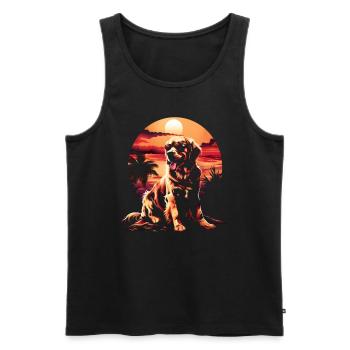 Lustige Golden Retriever Hund Kunst Hundebesitzer - Männer Premium Bio Tank Top - Schwarz - Vorne - Michal (187cm)