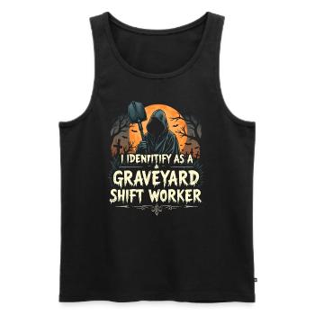 lustiges I Identify As A Graveyard Shift Worker - Männer Premium Bio Tank Top - Schwarz - Vorne - AI Model Male 178 light (178cm)
