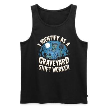 lustiges I Identify As A Graveyard Shift Worker - Männer Premium Bio Tank Top - Schwarz - Vorne - AI Model Male 178 light (178cm)
