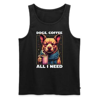 Lustiges Hund Kunst Hundebesitzer Hunde Kaffee - Männer Premium Bio Tank Top - Schwarz - Vorne - Michal (187cm)