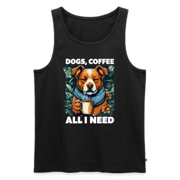 Lustiges Hund Kunst Hundebesitzer Hunde Kaffee - Männer Premium Bio Tank Top - Schwarz - Vorne - Michal (187cm)