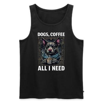 Lustiges Hund Kunst Hundebesitzer Hunde Kaffee - Männer Premium Bio Tank Top - Schwarz - Vorne - AI Model Male 178 light (178cm)