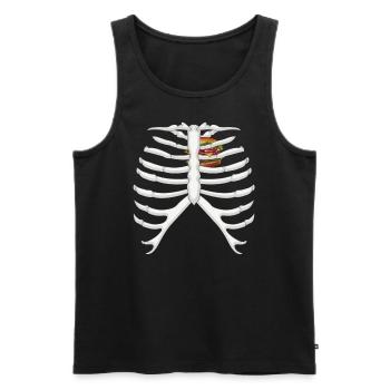 Funny Skeleton Burger Love Costume Halloween - Men's Premium Organic Tank Top - black - Front - Michal (187cm)