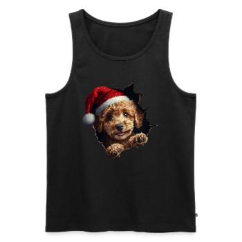 Chien propriétaire chiens Noël Noël chien - Débardeur bio Premium Homme - noir - Devant - Michal (187cm)
