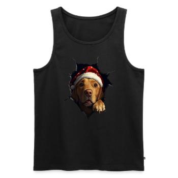 Chien propriétaire chiens Noël Noël chien - Débardeur bio Premium Homme - noir - Devant - Michal (187cm)