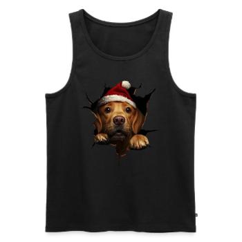 Chien propriétaire chiens Noël Noël chien - Débardeur bio Premium Homme - noir - Devant - Michal (187cm)