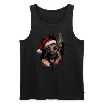 Chien propriétaire chiens Noël Noël chien - Débardeur bio Premium Homme - noir - Devant - Michal (187cm)