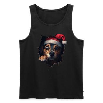 Chien propriétaire chiens Noël Noël chien - Débardeur bio Premium Homme - noir - Devant - Michal (187cm)